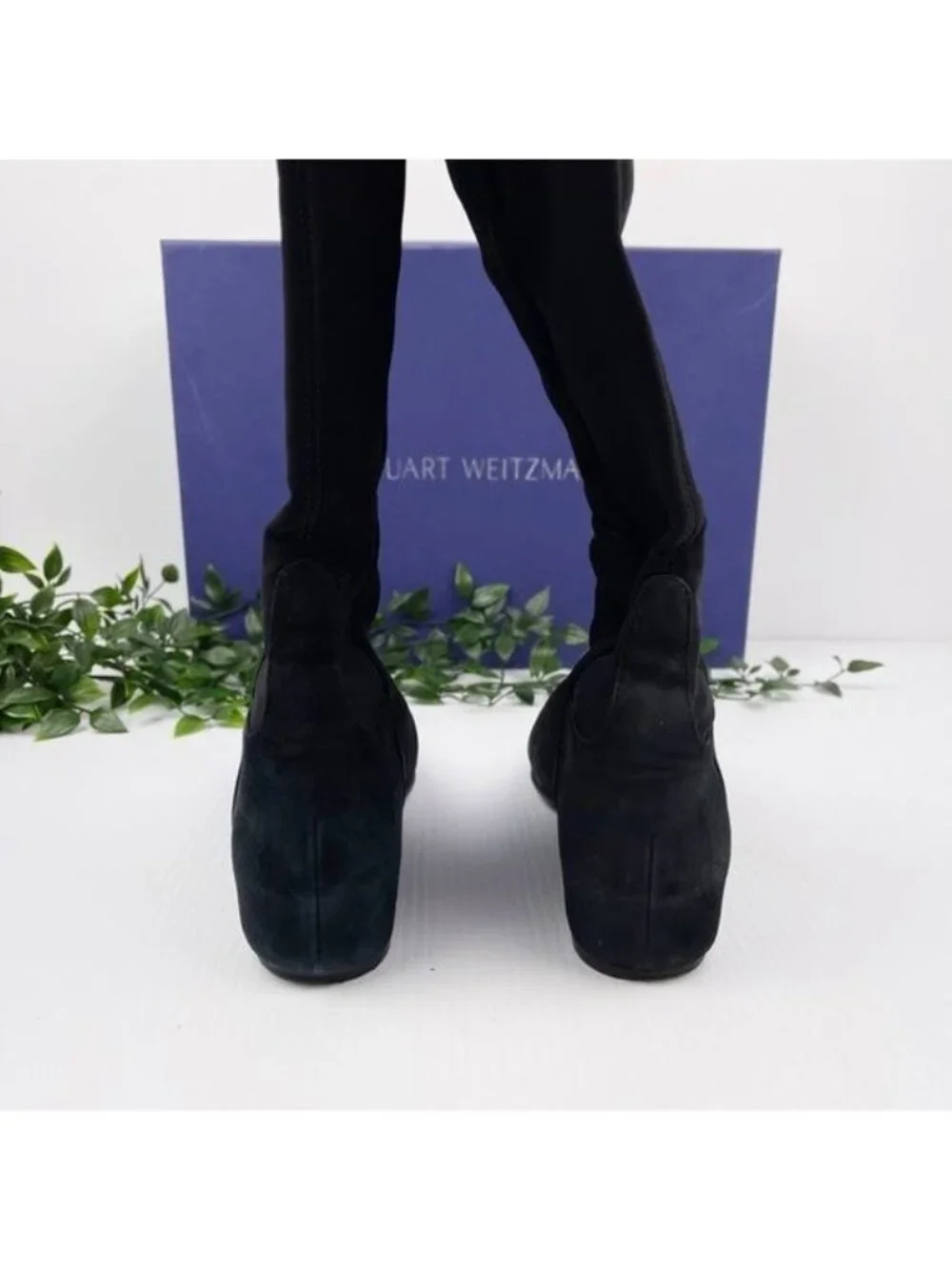 Stuart Weitzman lander otk anthracite suede wedge boots Size 7.5